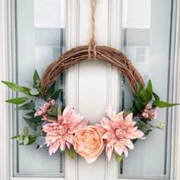 Diy Floral Wreath Kit Peony, Dahlia & Eucalyptus Craft - 30cm - thumbnail 2