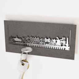 Amsterdam Skyline Key Rack Stainless Steel Silhouette, Holland Souvenir - thumbnail 2