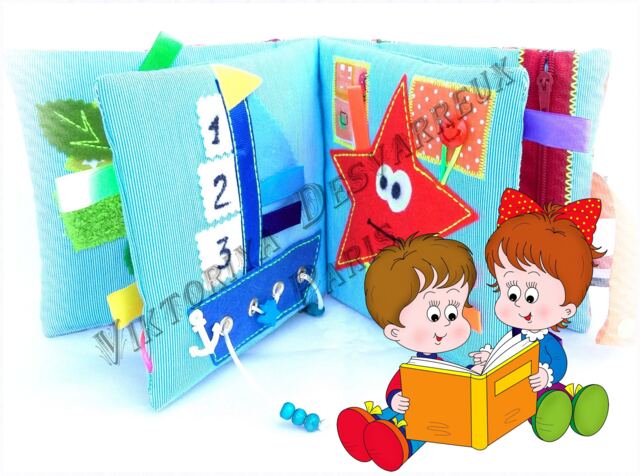 Toddler Quiet Book, Montessori, Busy Book, Rainbow Toys, Baby Cloth Activity Personalized Name, Shower Gifts, Learning Toy - image 1