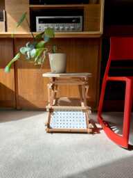 Mid-Century Modern Modular Side Table Peg-Joinery, Sculptural Design Furniture - thumbnail 1