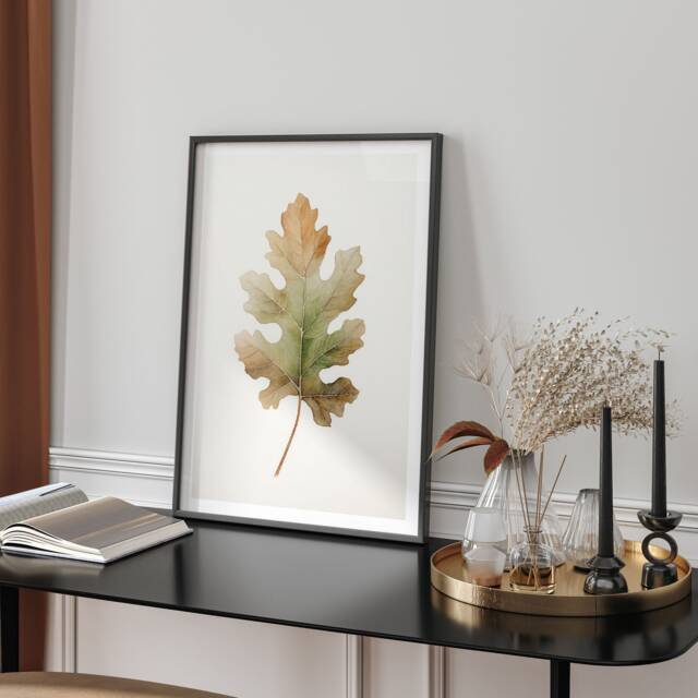 Autumn Leaf Illustration Gradient Colour Wall Art Print Autumnal Botanical Nature Decor - image 1