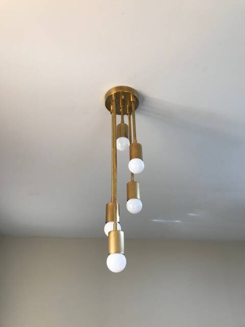 Gradibus Modern 5 Light Abstract Descending Sputnik Mid Century Industrial Semi Flush - image 1