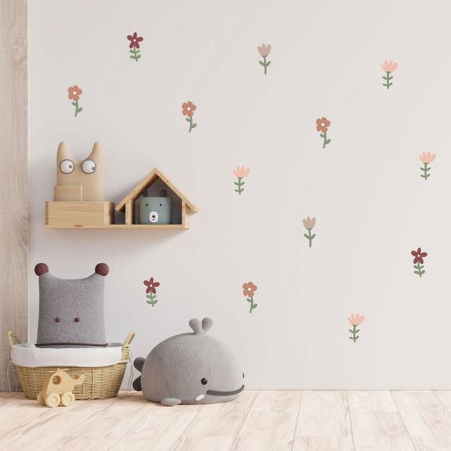 Boho Flower Wall Stickers Nursery & Kids Room Decor - image 1