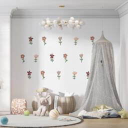 Boho Flower Wall Stickers Nursery & Kids Room Decor - thumbnail 2