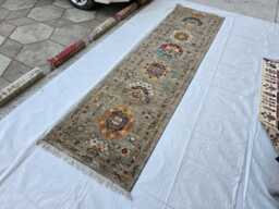 3??10 Ft Afghan Chobi Hallway Runner Rug - Handmade Wool Tribal Geometric Long - thumbnail 1