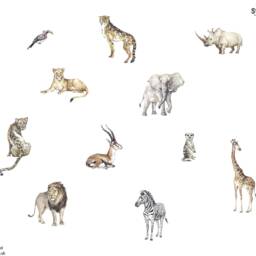 Watercolour Safari Wall Sticker Pack, Jungle Stickers, Safari Room Decor, Elephant - thumbnail 2