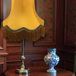 Traditional Gold Fabric Lampshade Handmade For Table & Floor Standard Lamp Bases, Wall Light Fixtures, Ceiling Fittings - thumbnail 3