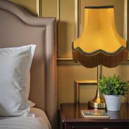 Traditional Gold Fabric Lampshade Handmade For Table & Floor Standard Lamp Bases, Wall Light Fixtures, Ceiling Fittings - thumbnail 2