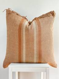 Brown Tribal Hemp Hand Woven Natural Dye Color Hmong Lumbar Pillow Cover - thumbnail 1