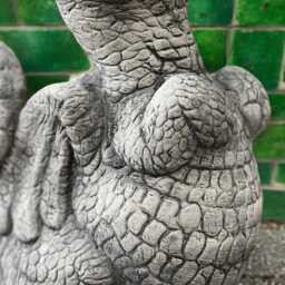 Concrete Baby Dragon Figurine Stone Sitting Statue Outdoor Garden Sculpture Lawn Ornament Yard Decoration Cement Fantasy Gift - thumbnail 4