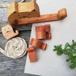Cats Animal Puzzle, Animal Wood Toys, Wooden Figures, Game Wooden, Kids Christmas Eco Gift - thumbnail 4