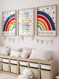 Set Of 3 Boys Bedroom Prints, Positive Affirmation Print, Quotes, Posters, Motivational Inspirational Wall Art - thumbnail 1