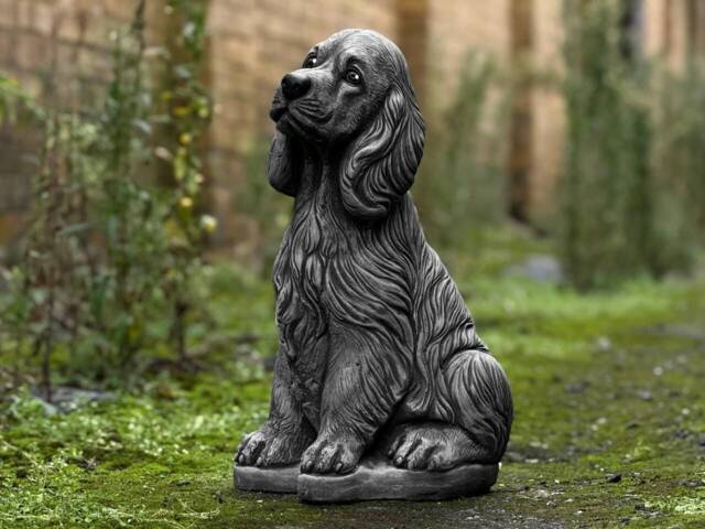 Outdoor Spaniel Dog Statue Cocker Spaniel Memorial Sculpture Custom Figurine Stone Animal Gift For Pet Lovers Concrete Decoration - image 1