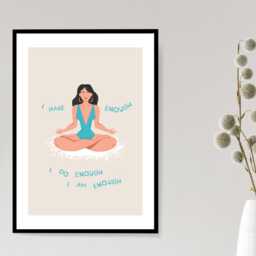 I Have Enough Am - Wall Print Abstract Art Positive Quote Gift Idea Bespoke Poster A5 A4 A3 Framed Or Unframed - thumbnail 3