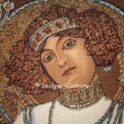 Alphonse Mucha Art Noveau Seasons Fall Autumn Tapestry Cushion Cover Sham - thumbnail 2