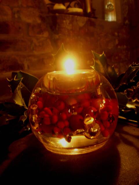 Beautiful German Crystal Glass Christmas Tea Light Holder - image 1