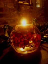 Beautiful German Crystal Glass Christmas Tea Light Holder - thumbnail 1