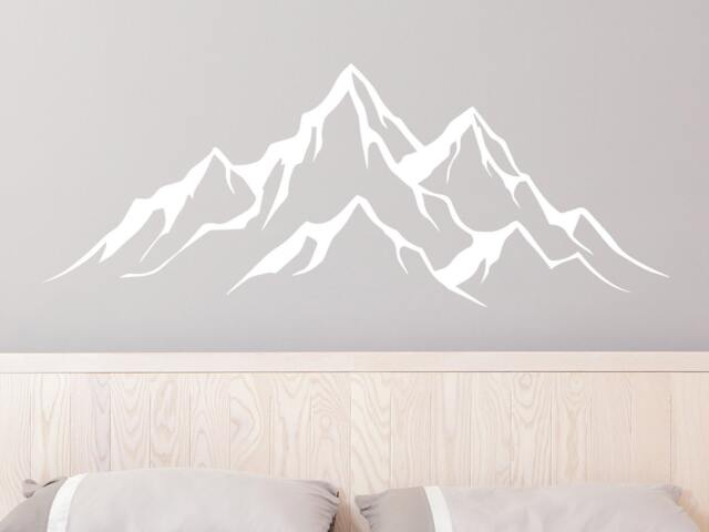40% Off The Mountains Decal. Rustic Home Decor. Travel Wall Adventure Sticker. Mountain Range Nursery Decal R88 - image 1