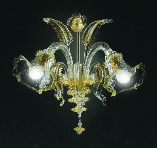Ca' Venier Wall Lamp 2 Lights Crystal Gold