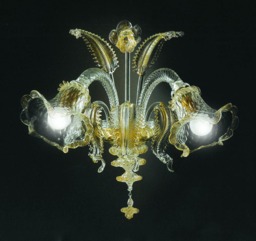 Ca' Venier Wall Lamp 2 Lights Crystal Gold