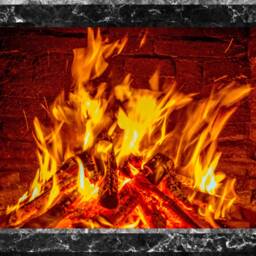 Small & Very Large Adhesive Sticker Decal Of Fireplace Fire With Marble Surround Wall Print Graphic Design Poster - thumbnail 2