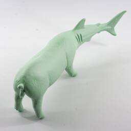 Shark-Tailed Sow Sculpture Light Green Hybrid Figurine - thumbnail 3
