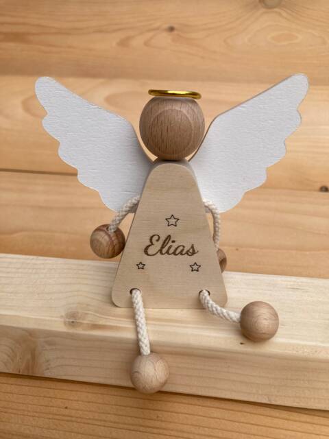 Guardian Angel Baptism Gift Confirmation Wood Engraving Name Personalization - image 1