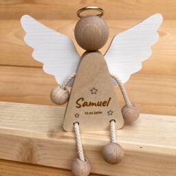Guardian Angel Baptism Gift Confirmation Wood Engraving Name Personalization - thumbnail 2