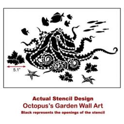 Octopus's Garden Wall Art Stencil - Stencils For Affordable Room Makeover Aquatic Great Nursery - thumbnail 4