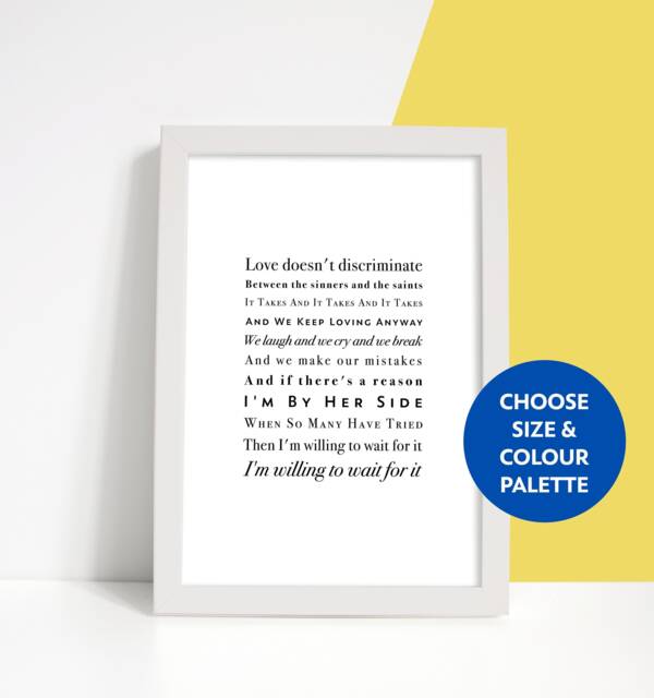 Wait For It From The Musical Hamilton Unframed Song Lyrics Print Gift - image 1