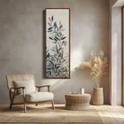 Olive Branch Art Tall Vertical Wall Art Narrow Canvas Botanical Painting For Living Room Hallway Entryway Decor - thumbnail 2