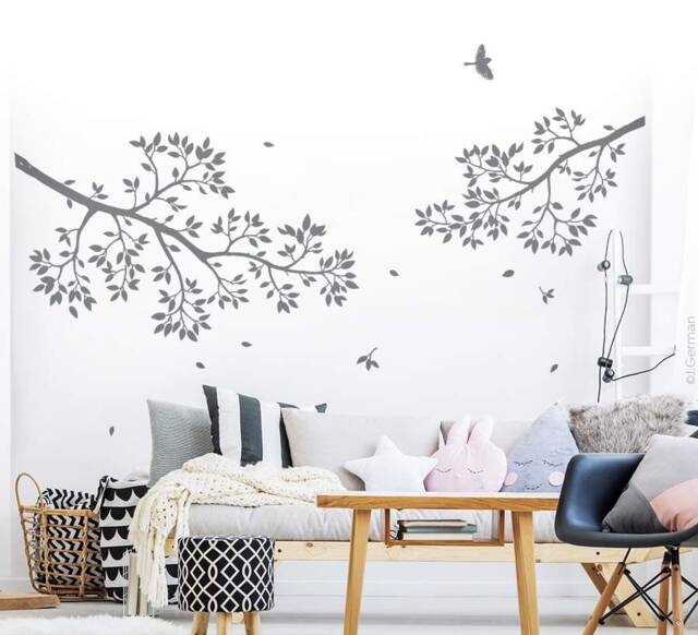 Wall Sticker Branch With Birds Decal Mural Art Vinyl Decor W402 - image 1