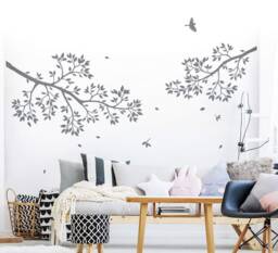 Wall Sticker Branch With Birds Decal Mural Art Vinyl Decor W402 - thumbnail 1
