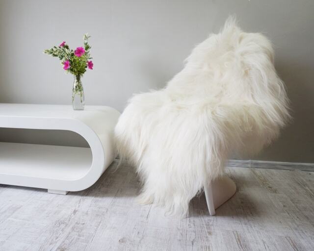 "Giant White Iceland Sheepskin Throw Rug - 50""x 30" - image 1