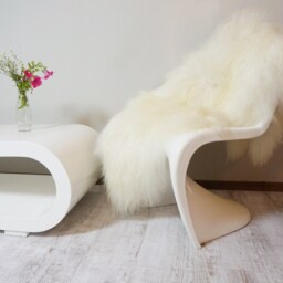 "Giant White Iceland Sheepskin Throw Rug - 50""x 30" - thumbnail 2