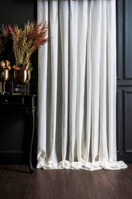 White Sheer Curtain Panel Custom Size Rod Curtains - image 1