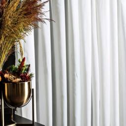 White Sheer Curtain Panel Custom Size Rod Curtains - thumbnail 3