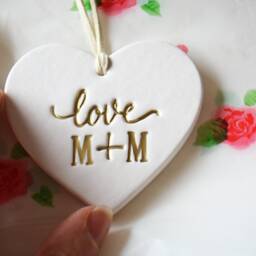 Personalized Heart Ornament With Initials - Romantic I Love You Gift First Christmas Together - thumbnail 2