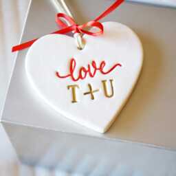 Personalized Heart Ornament With Initials - Romantic I Love You Gift First Christmas Together - thumbnail 3