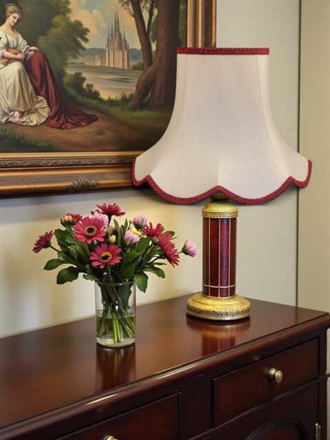 Traditional Cream Fabric Lampshade Handmade For Table & Floor Standard Lamp Bases, Wall Light Fixtures, Ceiling Fittings - image 1