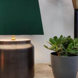 Green Extra Tall Cone Lampshade in Velvet Conical Fat Lamp Shade, 50cm Height - thumbnail 2