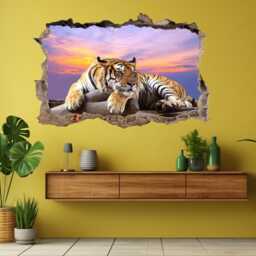 Tiger Wall Decal Sticker Mural Poster Print Art Home Decor Animal Sunset Ct35