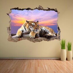 Tiger Wall Decal Sticker Mural Poster Print Art Home Decor Animal Sunset Ct35 - thumbnail 2