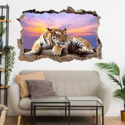 Tiger Wall Decal Sticker Mural Poster Print Art Home Decor Animal Sunset Ct35 - thumbnail 3