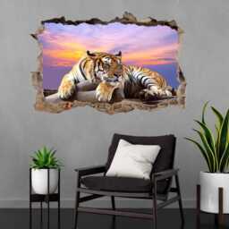 Tiger Wall Decal Sticker Mural Poster Print Art Home Decor Animal Sunset Ct35 - thumbnail 4