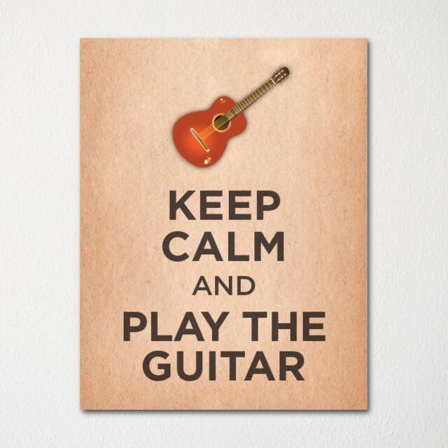 Keep Calm & Play The Guitar - Fine Art Print Choice Of Color Purchase 3 Receive 1 Free Custom Prints Available - image 1