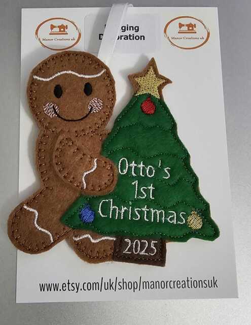 1st Christmas Tree Decoration 2026 First Gingerbread Hanging - image 1