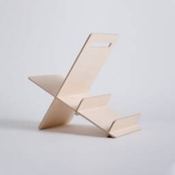 Magazine Rack For Books & Vinyl - Portable Wooden Organizer With Handle Minimalist Detachable Storage - thumbnail 3