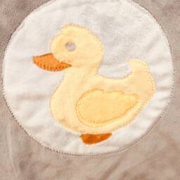 Handmade Modern Baby Minky Blanket Gray & Yellow Ducky - thumbnail 4