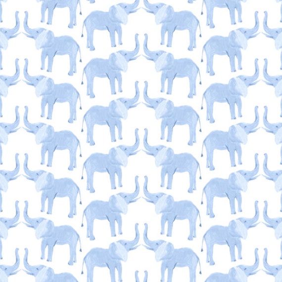 Elephant Crib Sheet Blue Zoo Nursery Bedding - image 1